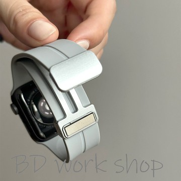 磁吸扣矽膠錶帶 apple watch s11新款iwatch10錶帶 9 8 7 6 SE錶帶 蘋果手錶錶帶 蘋果錶帶