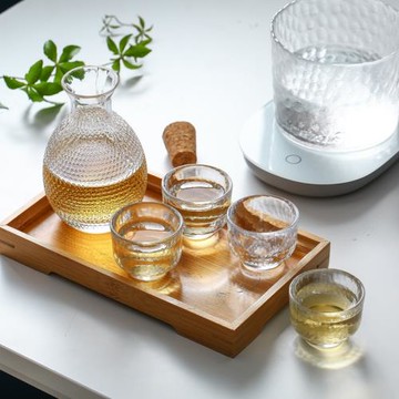 日式清酒壺套裝水晶玻璃酒具 餐廳黃酒溫酒器分酒器冰酒壺白酒杯