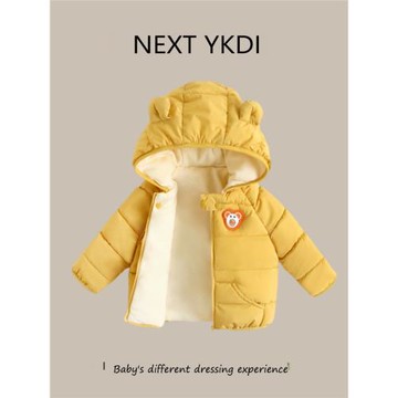 英國NEXT秋冬款嬰兒羽絨棉服大衣休閑男女寶寶連帽上衣加絨厚外套