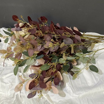 禹涵 帶花尤加利葉仿真花綠植裝飾北歐家居客廳假花擺設拍攝道具