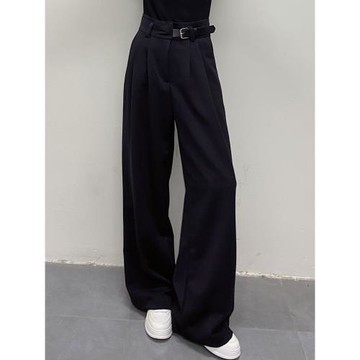 闊腿褲女2023年新款春秋季小個子高腰顯瘦寬松垂感拖地直筒褲子潮