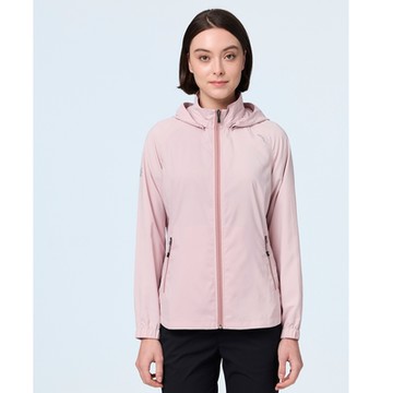 【WILDLAND荒野】女涼感抗UV輕薄防護外套裸粉色