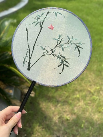 蘇州團扇扇子古風蘇繡雙面繡刺繡手工國風旗袍漢服兒童