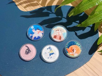 治癒插畫 小胸針