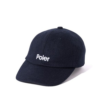 日本限定 POLER WOOL EMB BASEBALL CAP 羊毛EMB棒球帽 / 海軍藍