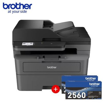 Brother MFC-L2885DW 黑白雷射傳真多功能印表機+TN2560 原廠黑色碳粉匣2入