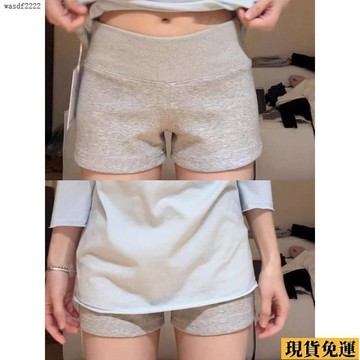 ✨臺灣發✨ 美式灰色低腰運動短褲女 夏季 外穿2025新款修身辣妹休閒包臀熱褲子