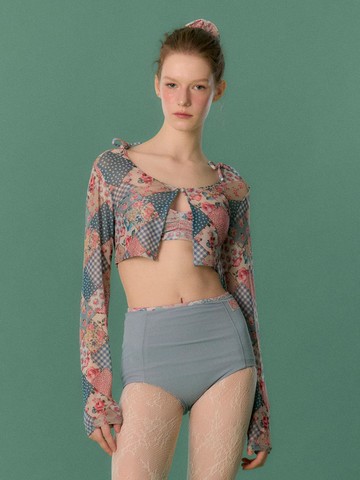 High Reversible Bikini Bottom [Bohemian Patchwork Sky Blue]