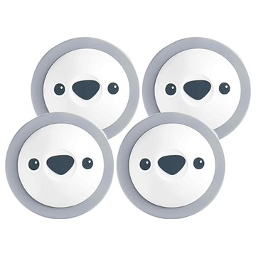 小麥購物 可愛按壓式地漏蓋 G838 灰企鵝  10 x 10 x 3cm  4個