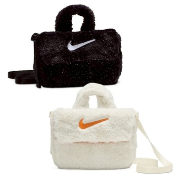 【NIKE】Y NK FX FUR CROSSBODY 小包 白 黑 側背包 小朋友 毛毛 女 FZ1329