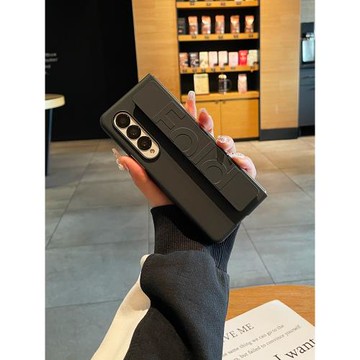 古皇適用于三星fold4手機殼zfold5磨砂保護套zfold6新款腕帶式zfold3折疊屏全包w25簡約創意W24潮牌防摔外殼