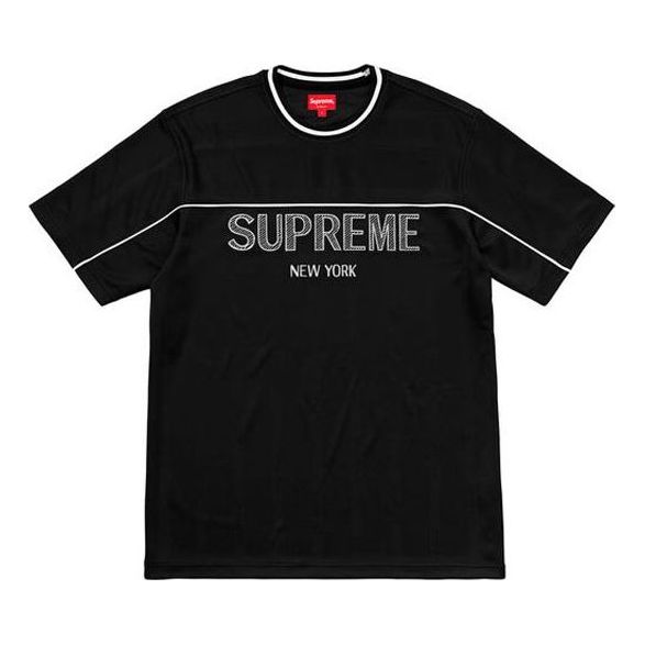 Supreme SS18 Dazzle Warm Up Top Black Tee 'Black White'推薦