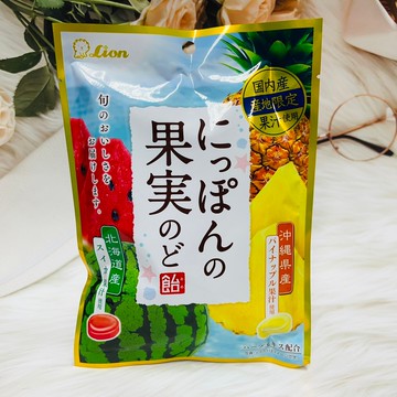 日本 LION 獅王 系列糖果~日本 Lion 獅王 水果風味糖 68.4g 鳳梨/西瓜 綜合風味