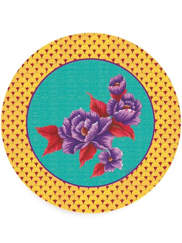 Lisa Corti - Masonite floral-print placemat (set of two) - unisex - Cork/PVC/Wood - One Size - Yellow