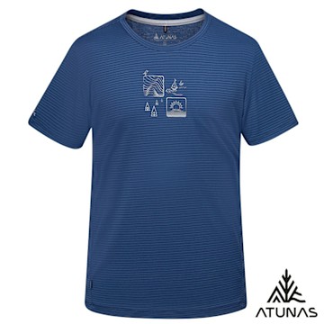 【ATUNAS 歐都納】男循環排汗透氣短袖T恤A8TS2526MC靛藍/吸濕快乾/抗UV/網路專屬款