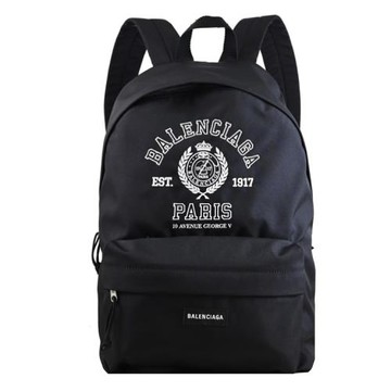 BALENCIAGA 巴黎世家 503221 Explorer 品牌LOGO電繡徽標休閒後背包.黑
