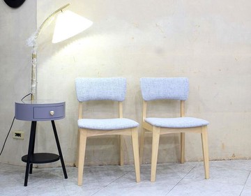 【歐風別館】夏卡爾山毛櫸色布面實木餐椅【另有胡桃色】【桃園免運費】