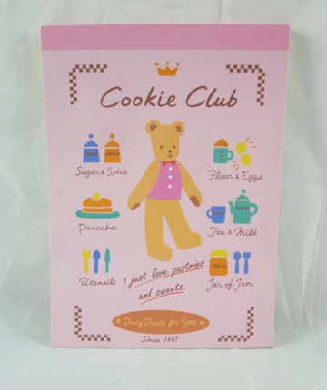 【震撼精品百貨】Cookie Club 泰迪熊 便條本 粉/藍 (共2款) 震撼日式精品百貨
