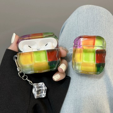ins韓系彩色冰塊耳機套 適用airpod4耳機殼 蘋果耳機Pro/2/3代保護套 全系列適用