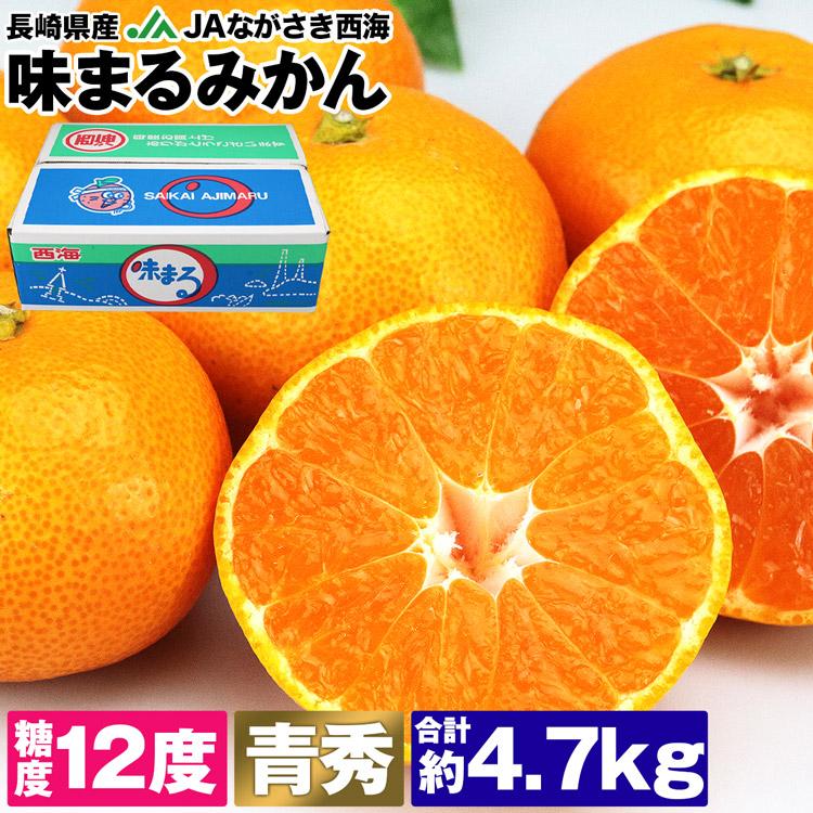 味まるみかん 糖度12度 4.7kg 長崎県産 青秀品 S M Lサイズ JAながさき西海 あじまる 常温便 同梱不可 指定日不可 ミカン 蜜柑