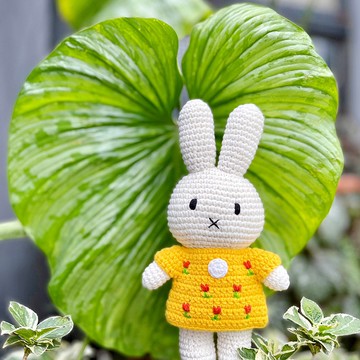 荷蘭 Just Dutch | Miffy 米飛兔編織娃娃和她的黃色鬱金香洋裝