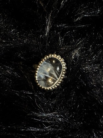 治癒所有 。天使的羽毛 藍針 水晶 藍針 戒指 意象水晶 幸運水晶