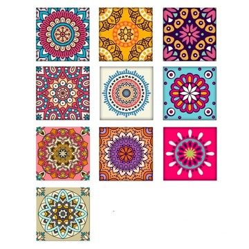 元素生活館 花磚壁貼 Set PVC霧面環保材質 防水防火防曬防刮耐高溫易清洗  B20  20 x 20cm  1組