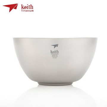 【Keith】鎧斯Ti5354 純鈦輕量環保雙層鈦碗 (550ml) / 露營炊具 / 環保餐碗杯盤 /戶外炊具《長毛象休閒旅遊名店》