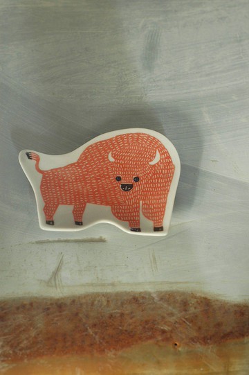 【倉敷意匠】カタ カタ KATA KATA 印判手瓷盤 - 野牛