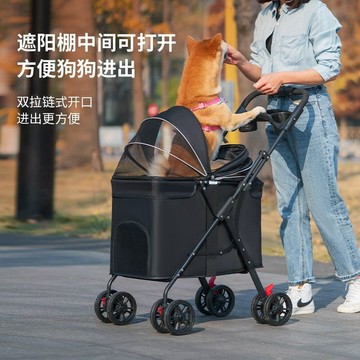 🔥優選🔥中型犬寵物推車貓咪狗狗輕便可折疊外出手推車溜貓遛貓遛狗專用車