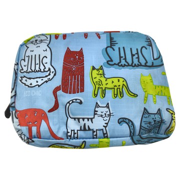 eco chic 方形迷你後背包 展開29 x 22 x 14cm 塗鴉貓 輕巧方便攜帶