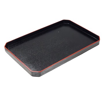 WANDU 瓦讀 寬邊長方盤 10吋 黑色 長方形餐盤 托盤  1個