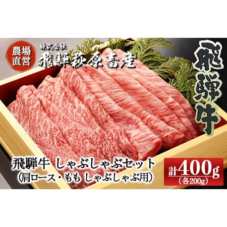 ふるさと納税 飛騨牛しゃぶしゃぶセット 計400g （もも 200g・肩ロース 200g）最高級 国産 牛肉 ブランド牛 和牛 しゃぶしゃぶ 【冷凍.. 岐阜県下呂市