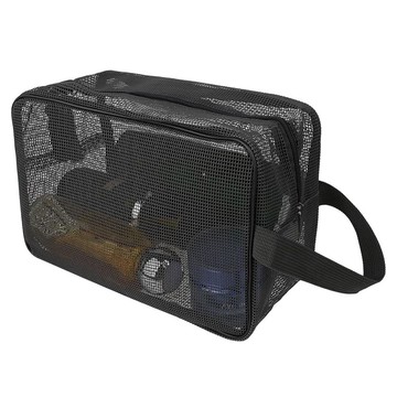 Monaco Olive 瀝水網眼游泳沐浴包  中(25×11×16公分)  黑色