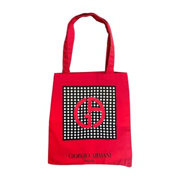 GIORGIO ARMANI 亞曼尼 圓點經典紅帆布提袋