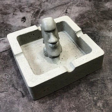 水泥製摩艾造型煙灰缸  交換禮物