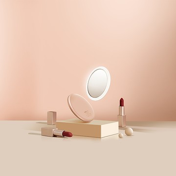 MINE 天使光·夢幻亮妝鏡 10cm｜磁吸輕奢款  玫瑰金