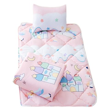 Annette 萊賽爾 止滑睡墊3件組 台灣製  城堡飛馬  睡墊115 x 72cm + 涼被150 x 120cm + 枕頭43 x 30cm