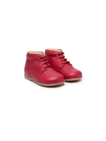 Pèpè - lace-up ankle boots - kids - Goat Skin/Calf Leather/Rubber - 21 - Red