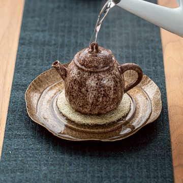 純手工純銅壺承干泡臺茶盤壺墊功夫茶具青銅茶托小號茶臺紫砂壺墊