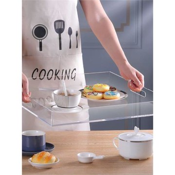 亞克力托盤帶把手長方形桌面餐具展示方盒面包甜點自選收納購物盤