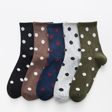大唐襪業 D334韓國圓點襪子 中筒襪精梳棉波點學院風學生襪