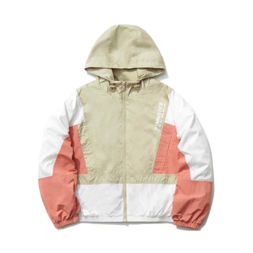 李寧正品春季新款女子寬松百搭休閑連帽寬松運動風衣外套AFDS946