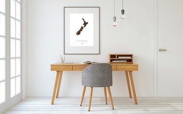 纽西兰地图海报 | 独特纯手工卡带编织 | 手工禮物 |同事生日禮物