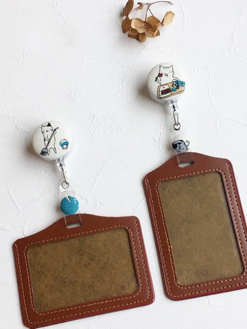 手作好禮 ALL PASS 上學貓伸縮扣環 +卡套 悠遊卡證件套卡夾