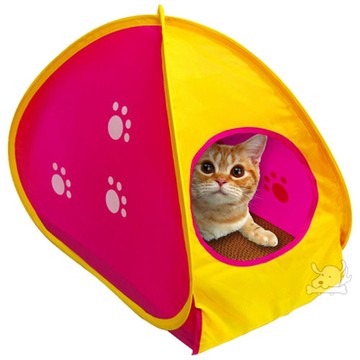 日本 MARUKAN 趣味帳篷造型貓抓板(CT-258)