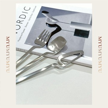 隔日到貨｜韓式造型掛式湯匙叉子刀子組 勺子 餐具 西餐刀湯叉組 現代簡約風｜MYUMYU 沐慕家居 台灣