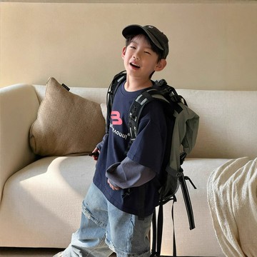 兒童童裝2025春秋新款男童假兩件上衣百搭韓版T恤洋氣衛衣春裝潮t鑫弘-萌寶童裝可開發票