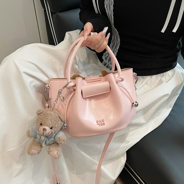 『百貨屋二號』高級感褶皺水桶包小香風鏈條時尚百搭斜挎包包小眾設計手提包