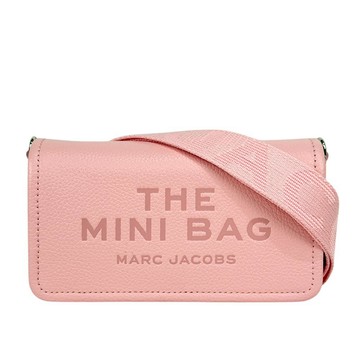 MARC JACOBS 粒面皮革迷你斜背包WOC手拿包(蝴蝶結粉)